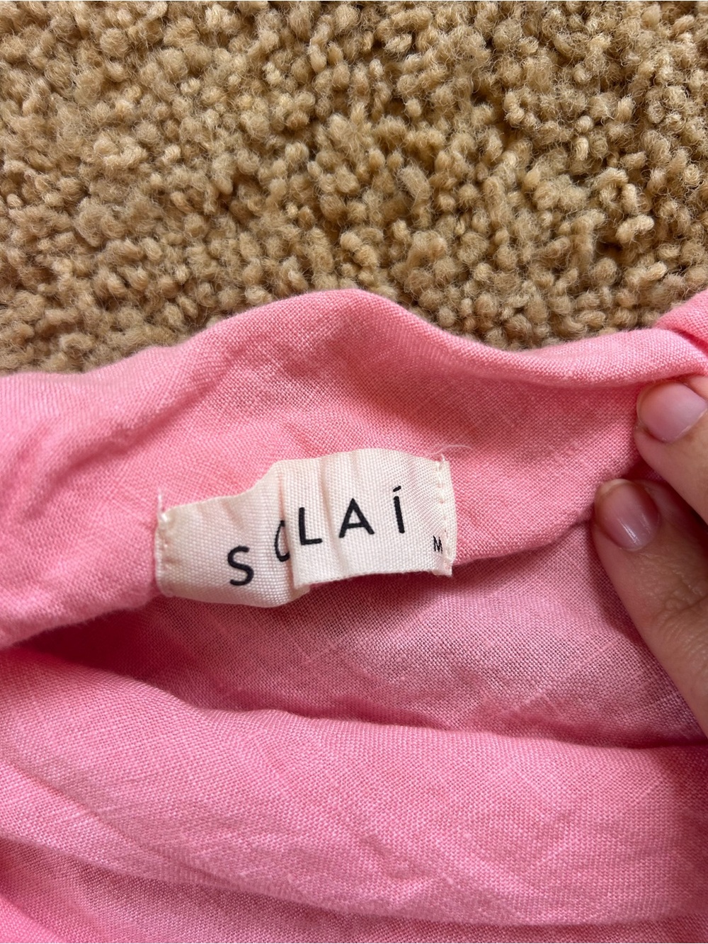 Pink Strapless Linen Top - Solai - Picture 3 of 3